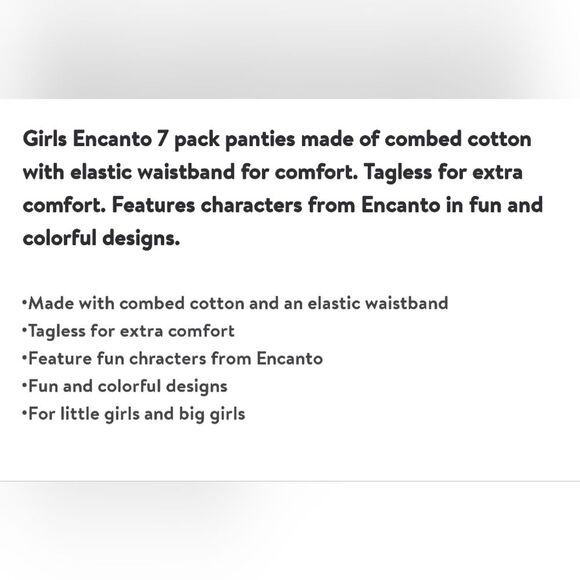 Girls Encanto 7 Pack Character Underwear, Size 8 - Picture 9 of 9